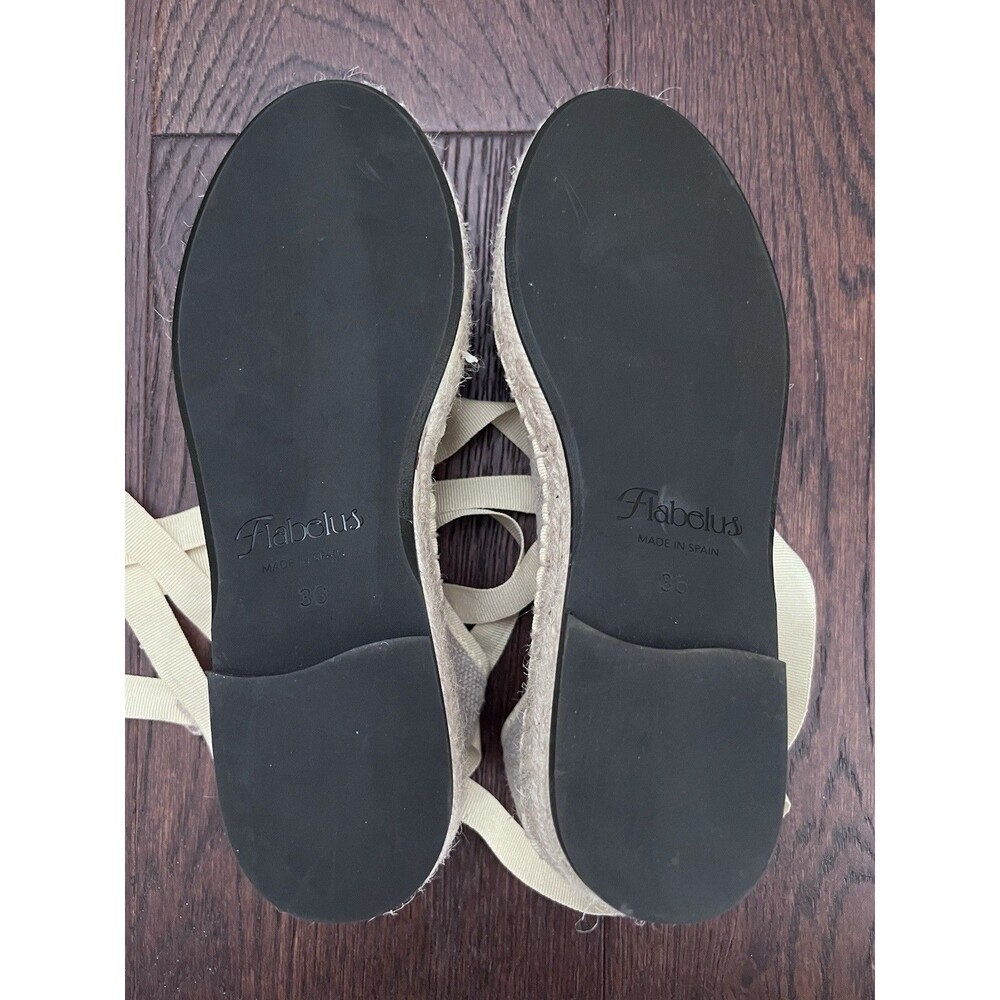 Flabelus Ribbon Espadrilles Shoes Summer Swing Cream Size 36 - Picture 10 of 12